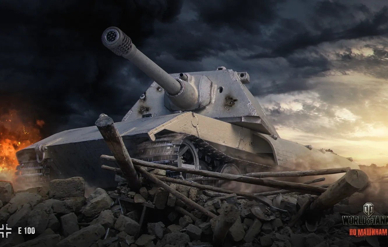 Фото обои гусеница, World of Tanks, E-100, Wargaming.net, E100