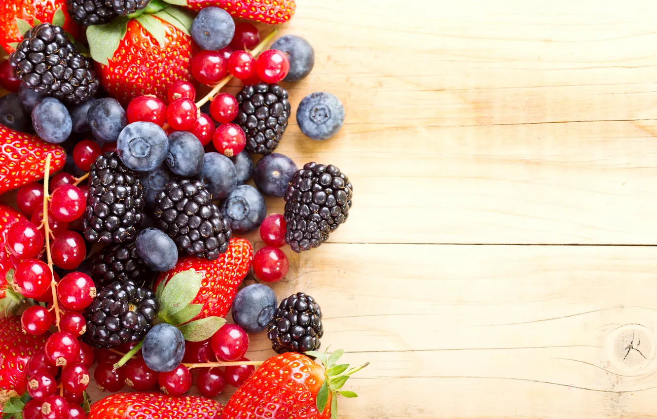 Фото обои ягоды, клубника, fresh, смородина, ежевика, strawberry, голубика, berries