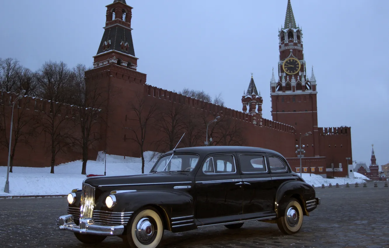 Фото обои фары, Кремль, автомобиль, black, 110, ЗиС