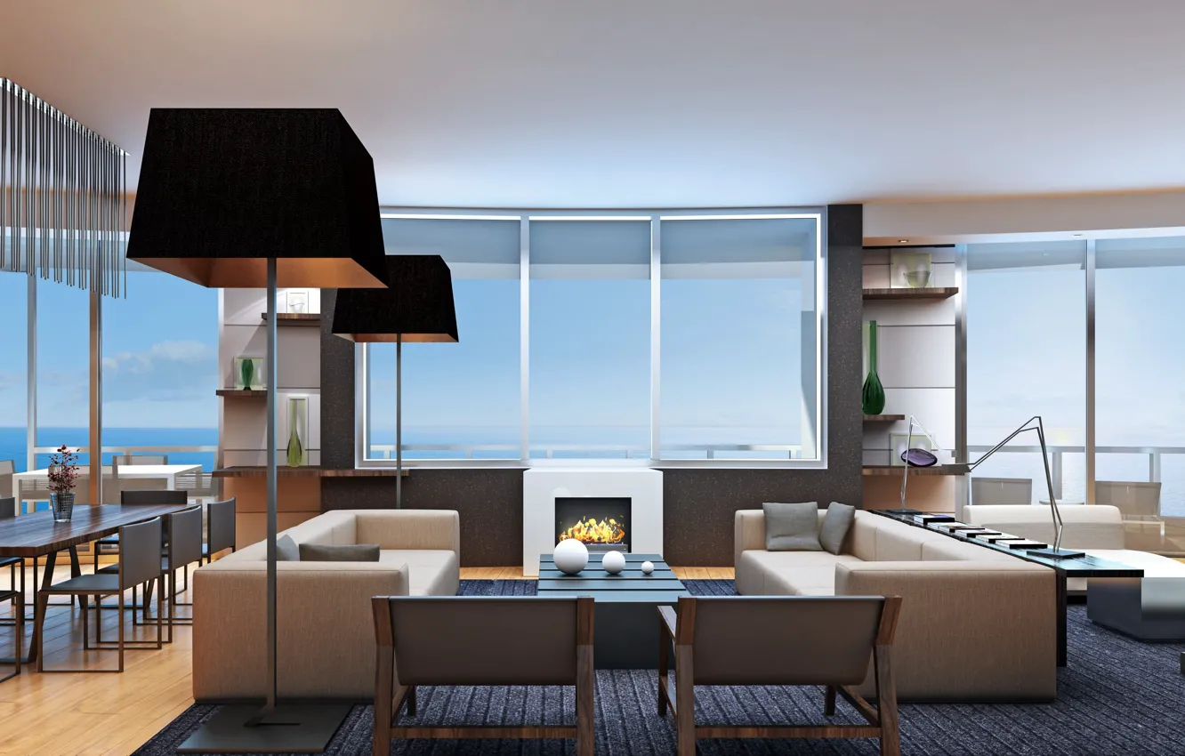 Фото обои дизайн, стиль, интерьер, villa, fireplace, living space