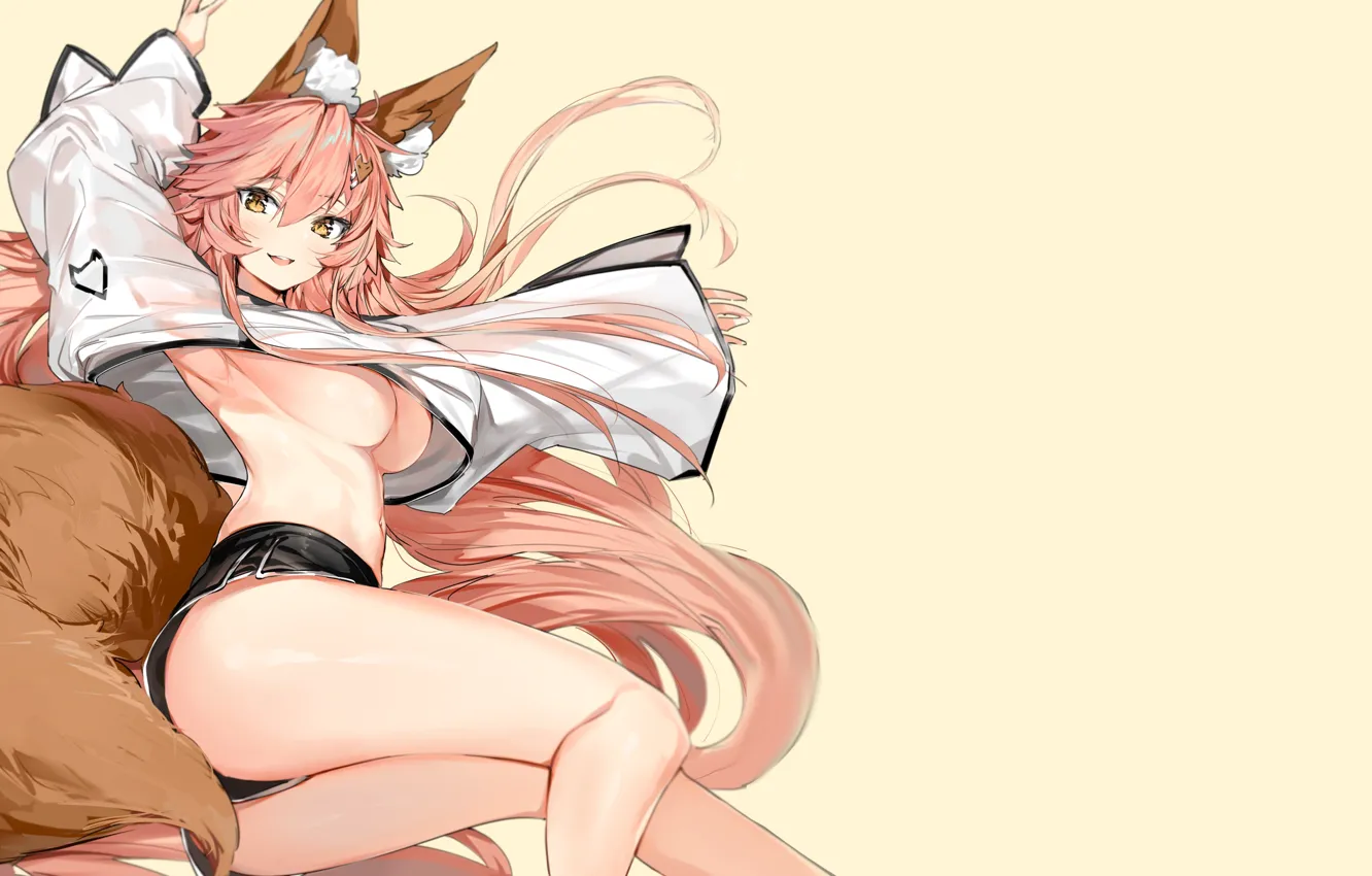 Фото обои kawaii, girl, hot, sexy, fox, boobs, anime, tail