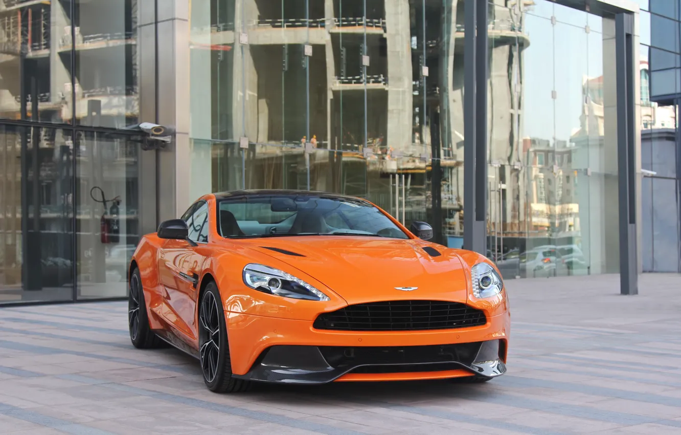 Фото обои Aston Martin, Orange, Vanquish