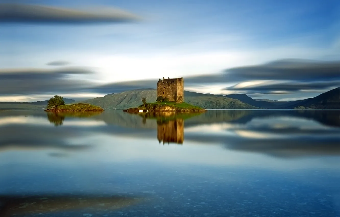 Фото обои остров, Шотландия, замок Сталкер