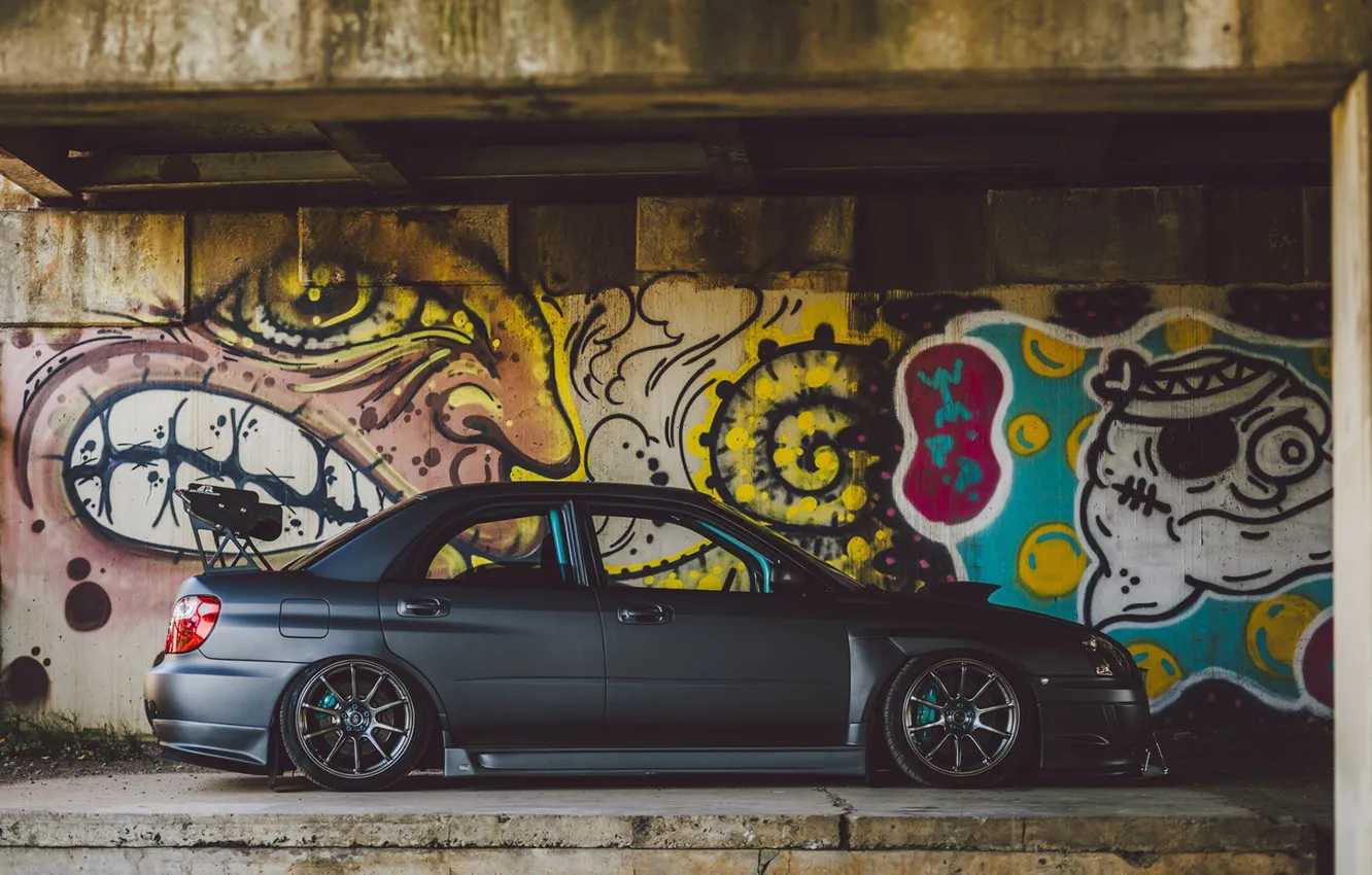 Фото обои car, Subaru, Impreza, graffiti