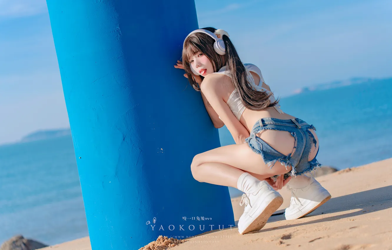 Фото обои ass, Asian, headphones, model, women, cosplay, women outdoors, Yaokoututu
