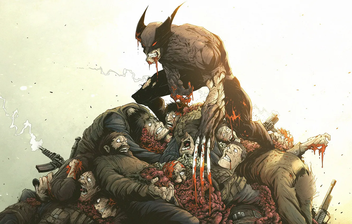 Фото обои Wolverine, Marvel, Dead Bodies