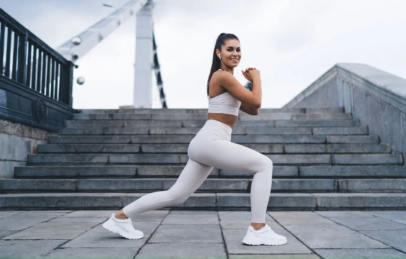 Фото обои gym, leggings, buttock, woman fitness, activewear, woman exercises, woman streching, woman workout