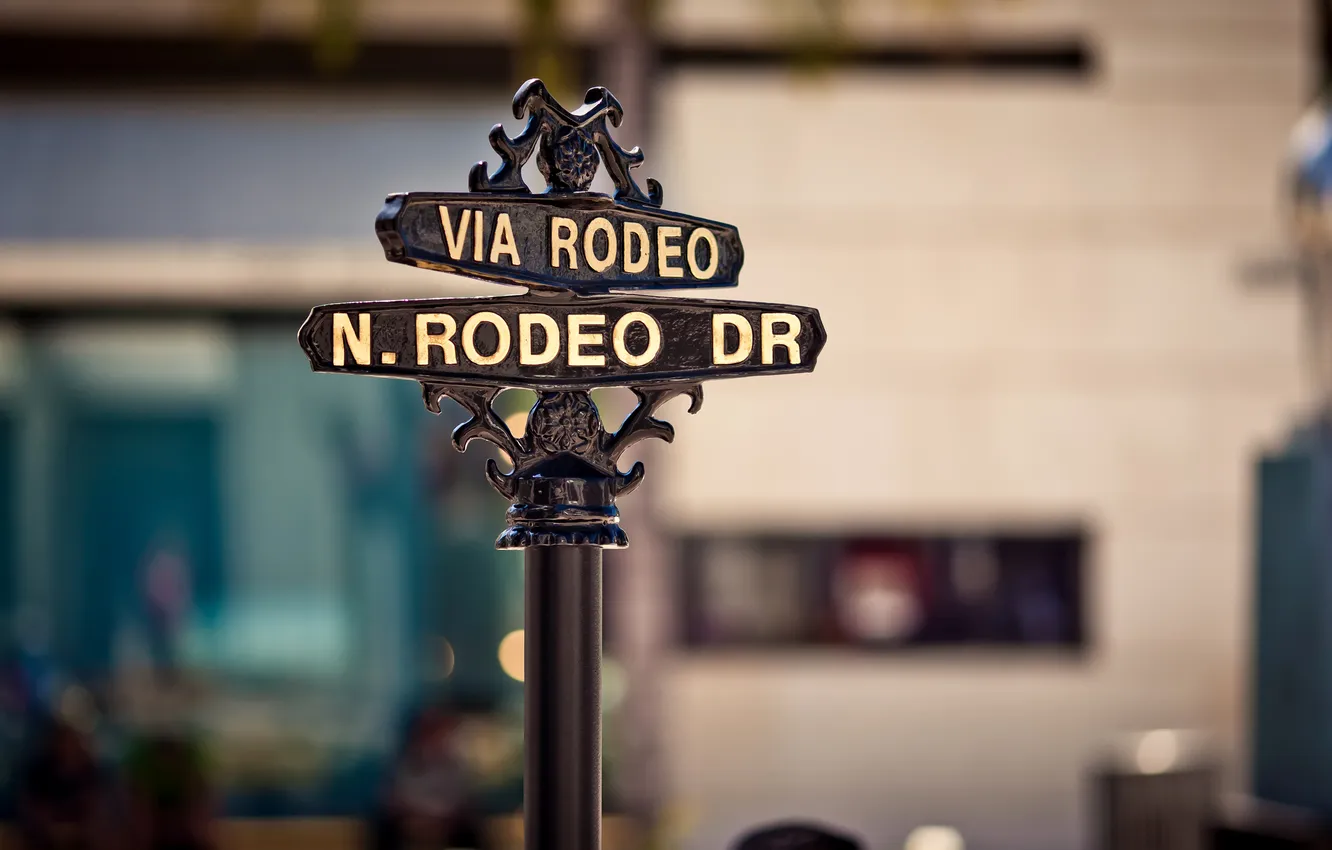Фото обои city, город, California, Beverly Hills, штат Калифорния, Rodeo Drive sign, Rodeo Drive знак, Беверли-Хиллз