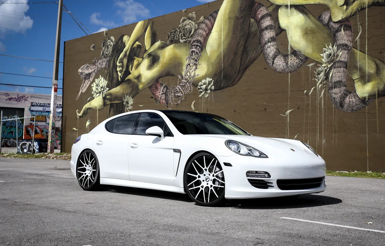 Фото обои Porsche, Panamera, graffiti