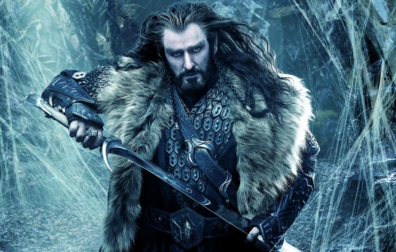 Фото обои меч, гном, Хоббит, The Hobbit, Richard Armitage, dwarf, Торин Оукеншильд, Thorin Oakenshield