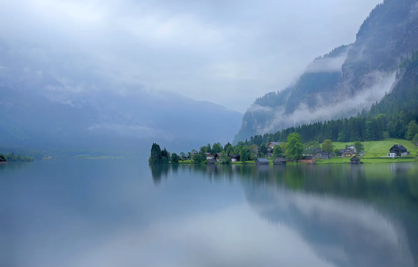 Фото обои природа, Австрия, озеро Хальштеттер