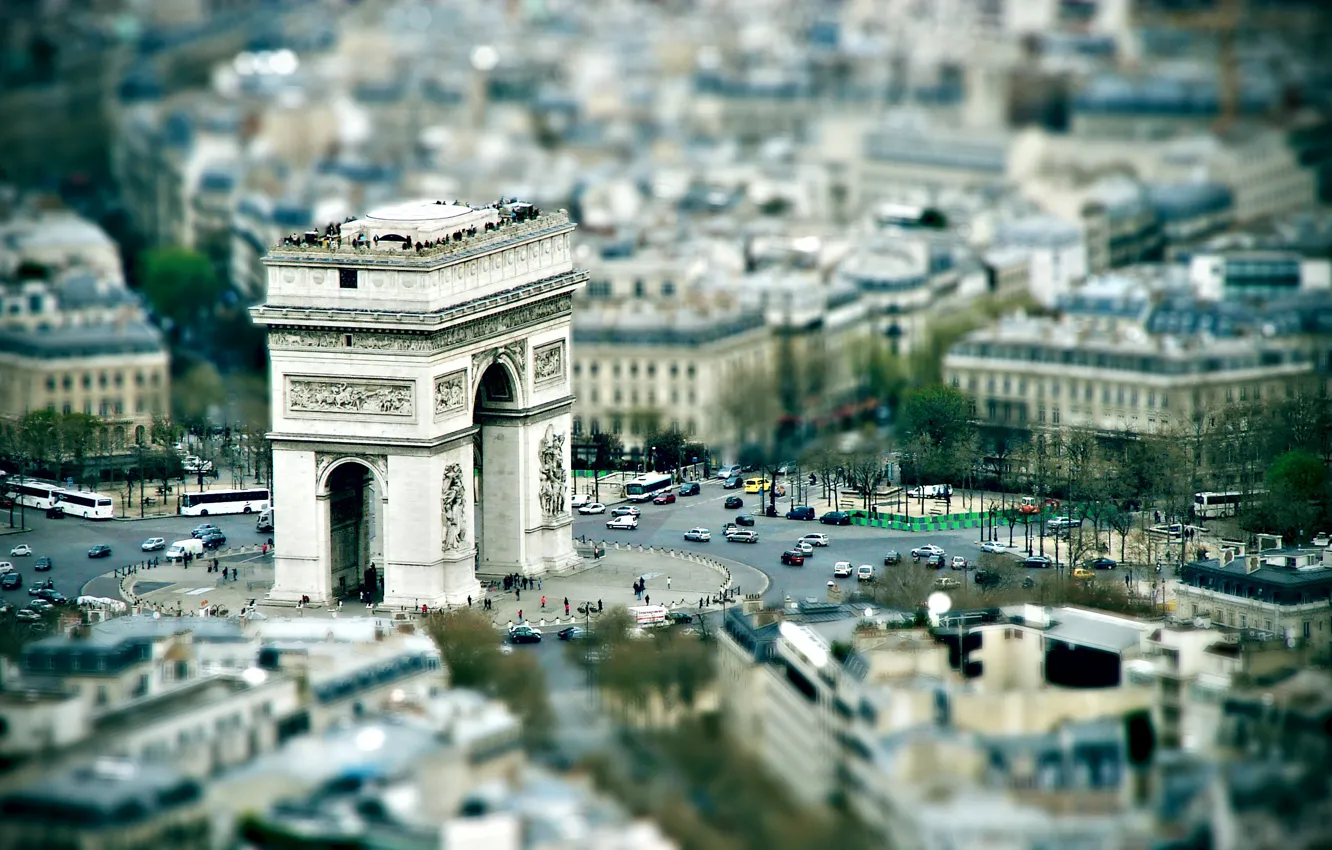 Фото обои париж, площадь, обзор, триумфальная арка