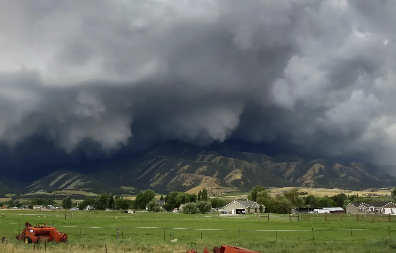 Фото обои шторм, Нью-Йорк, USA, США, storm, New York, Уэллсвилл, Wellsville