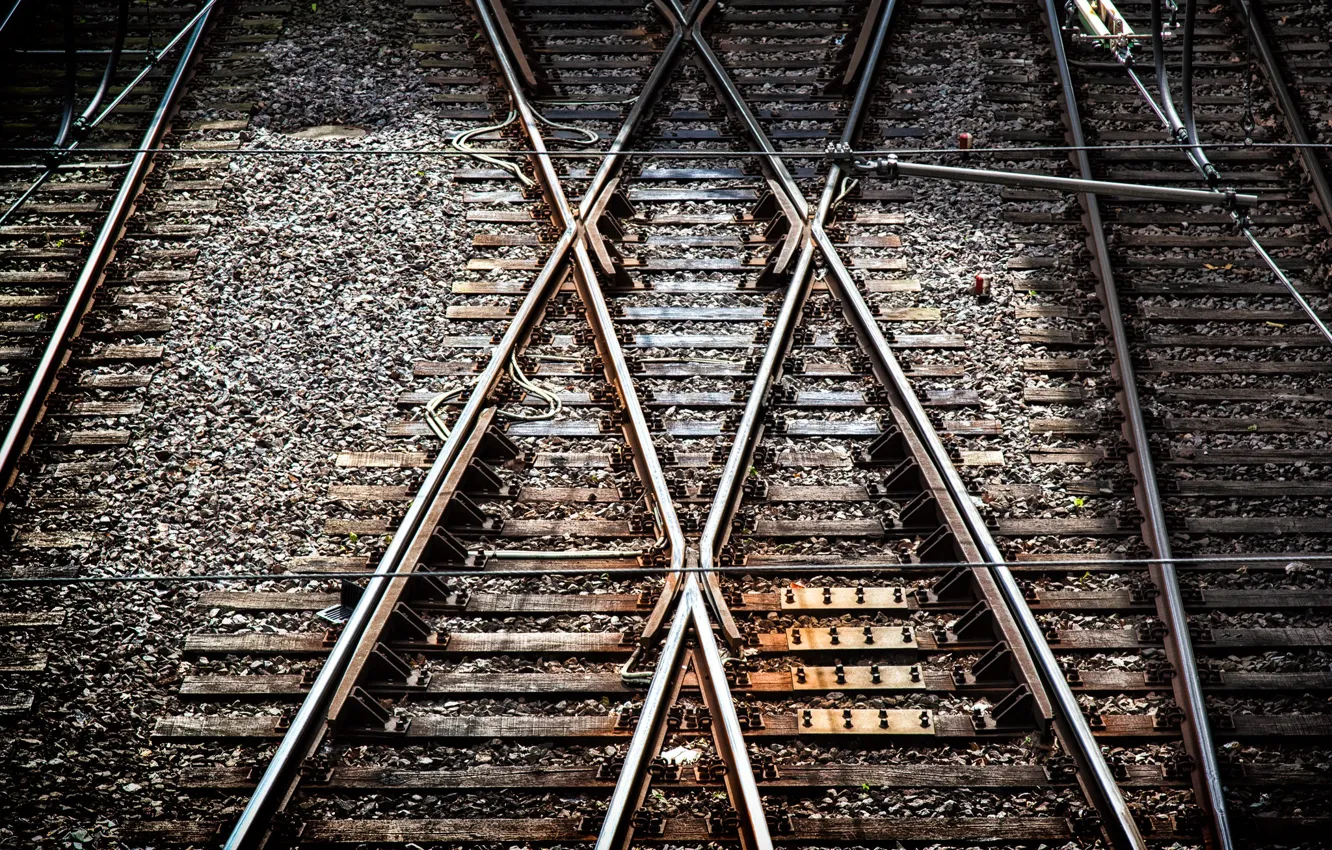 Фото обои Essen, tram tracks, x-tracks