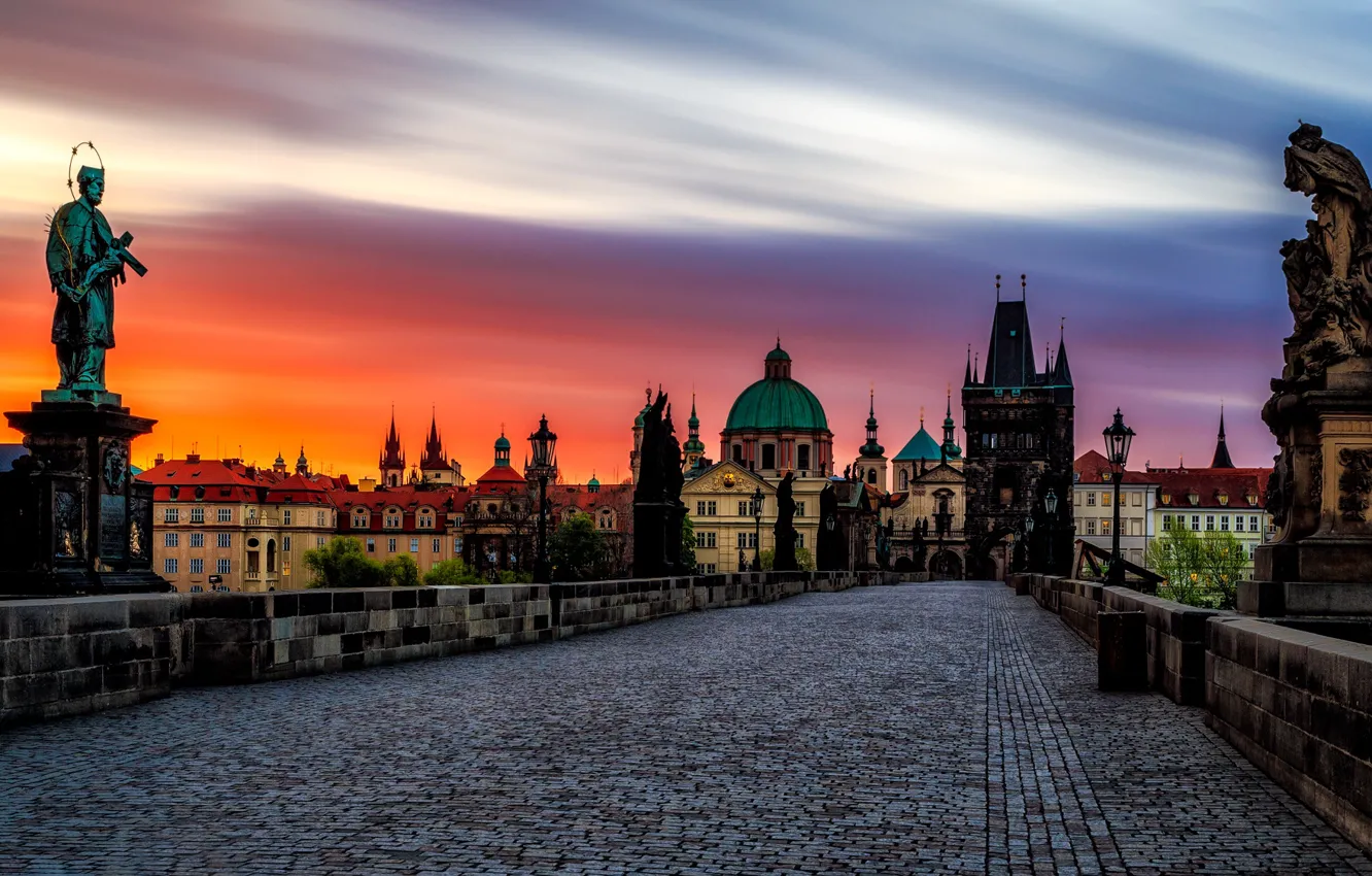 Фото обои Прага, Чехия, Карлов мост, Nove Mesto