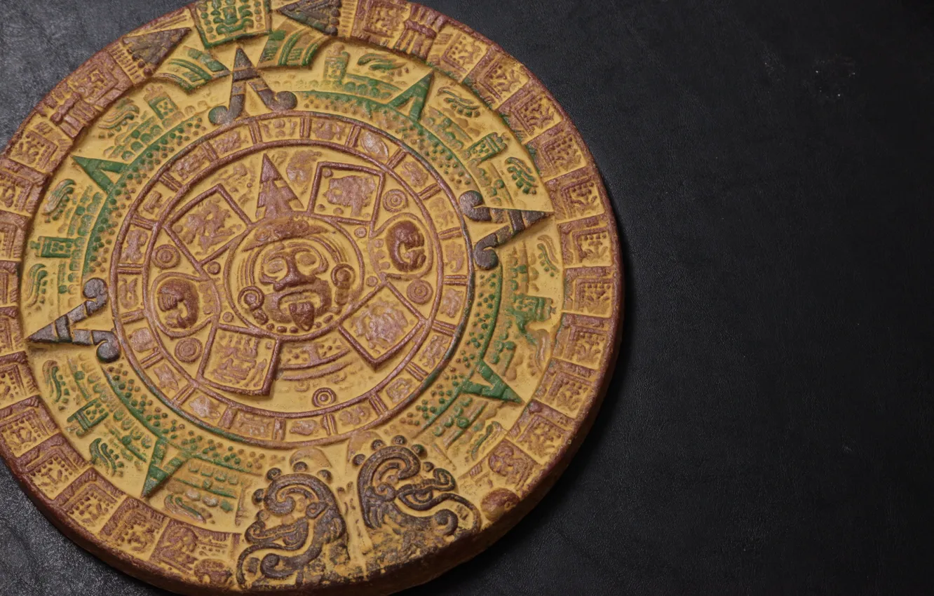 Фото обои фон, узор, круг, ацтеки, календарь, Aztec Calendar, симовы