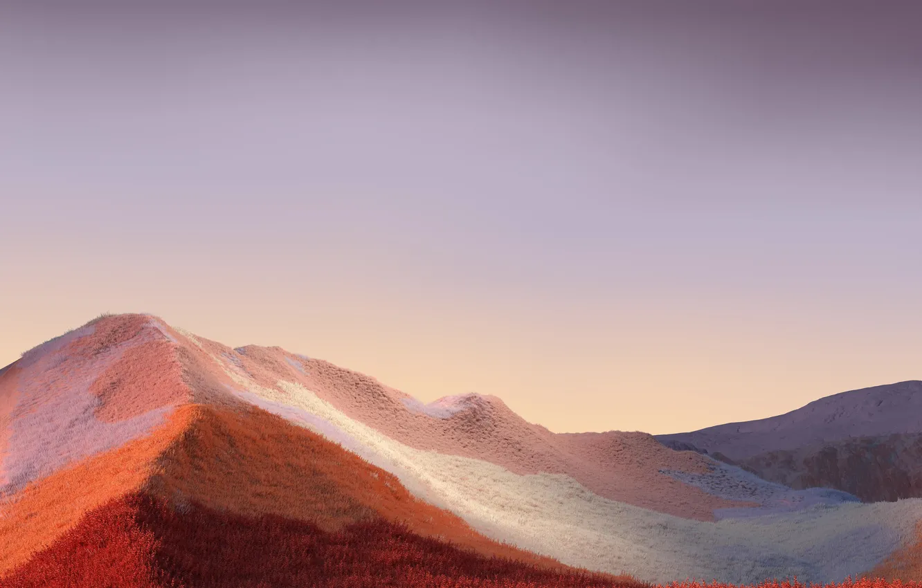 Фото обои небо, трава, снег, горы, Surface Pro 7