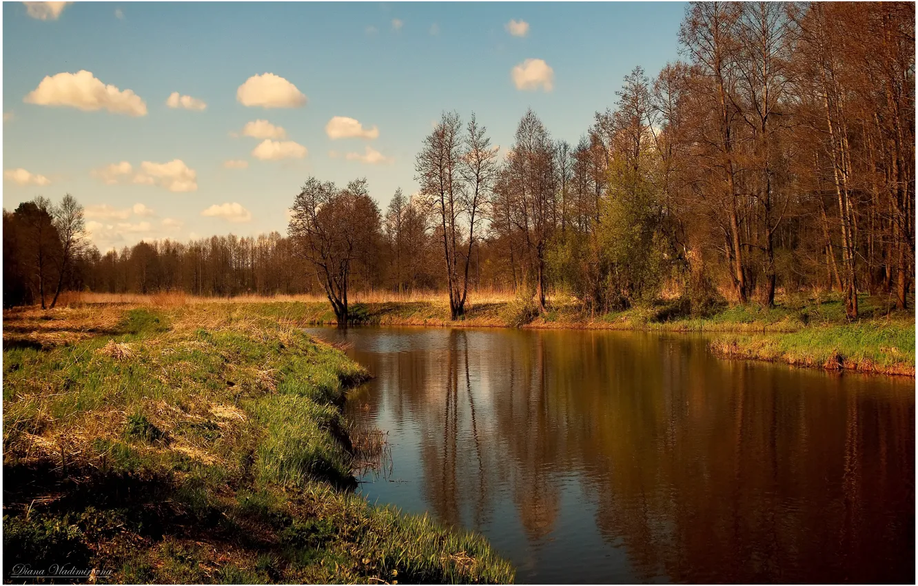 Фото обои пейзаж, природа, река