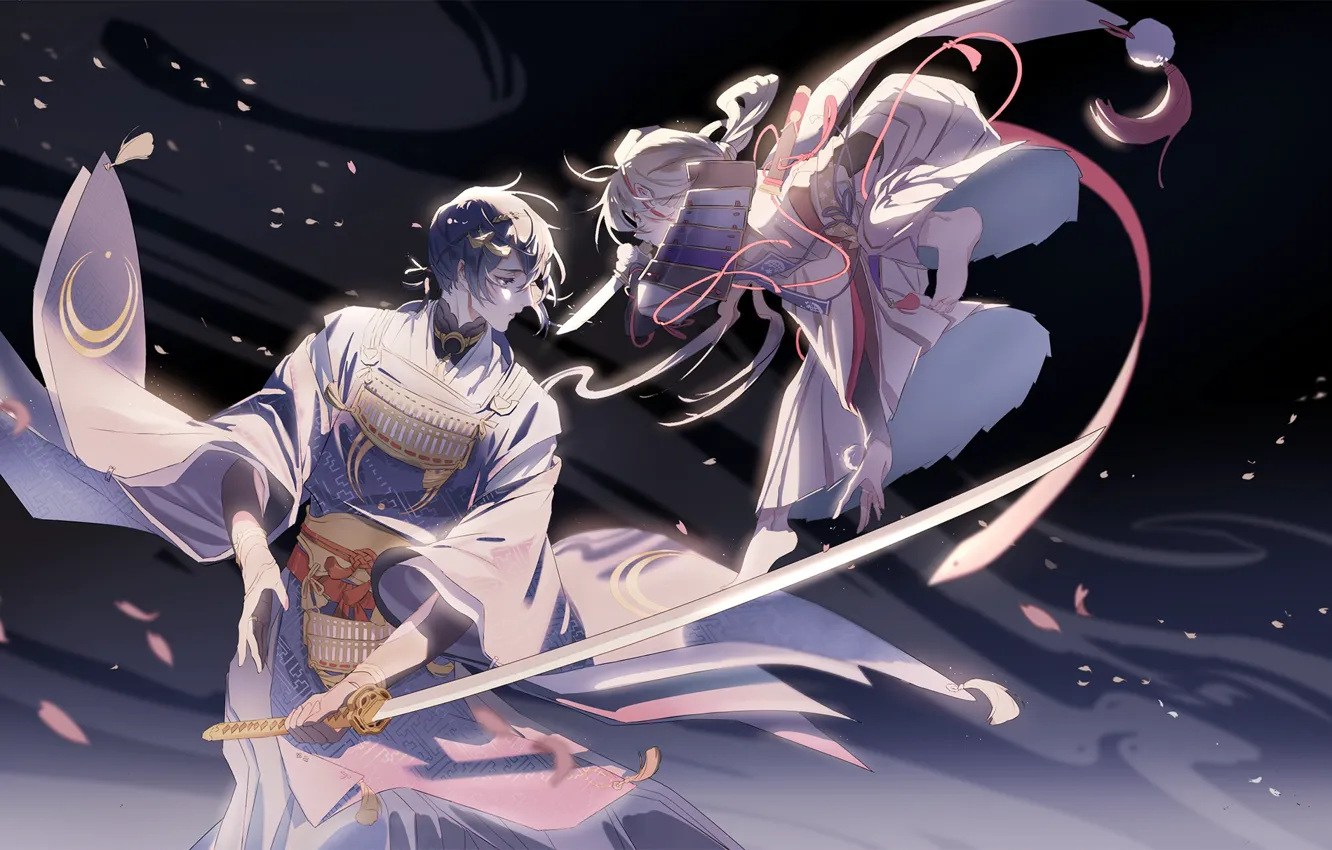 Фото обои меч, парень, Touken Ranbu, Танец мечей