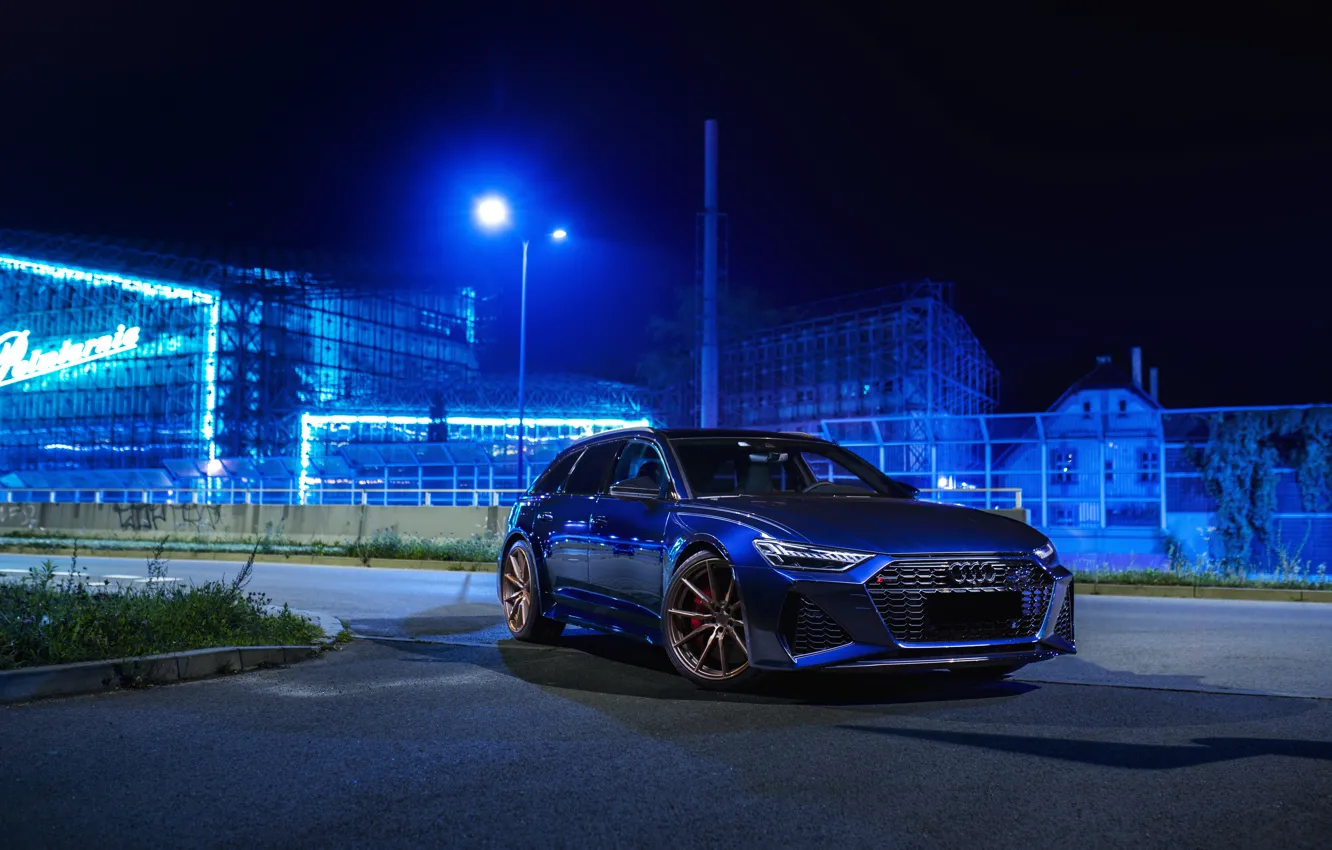 Фото обои Audi, Blue, RS6