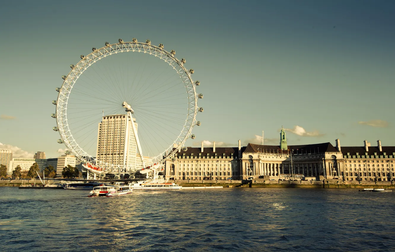 Фото обои англия, лондон, london, london eye, england, River Thames