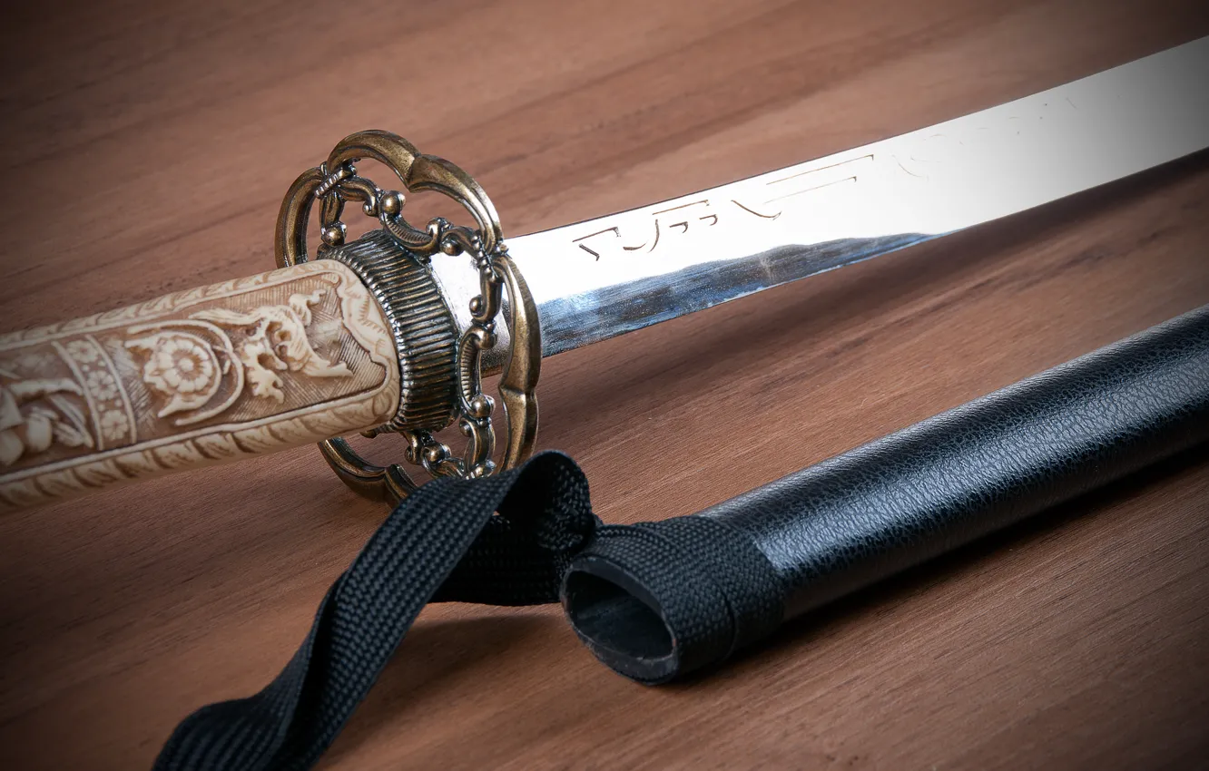 Фото обои узор, япония, меч, искусство, Катана, Katana, рукояткa