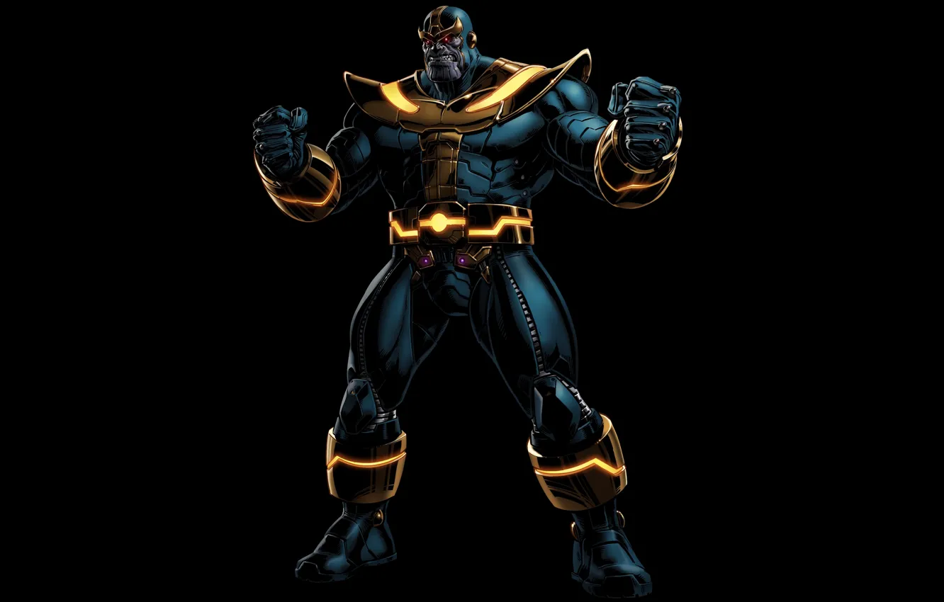 Фото обои фон, черный, Комиксы, Thanos