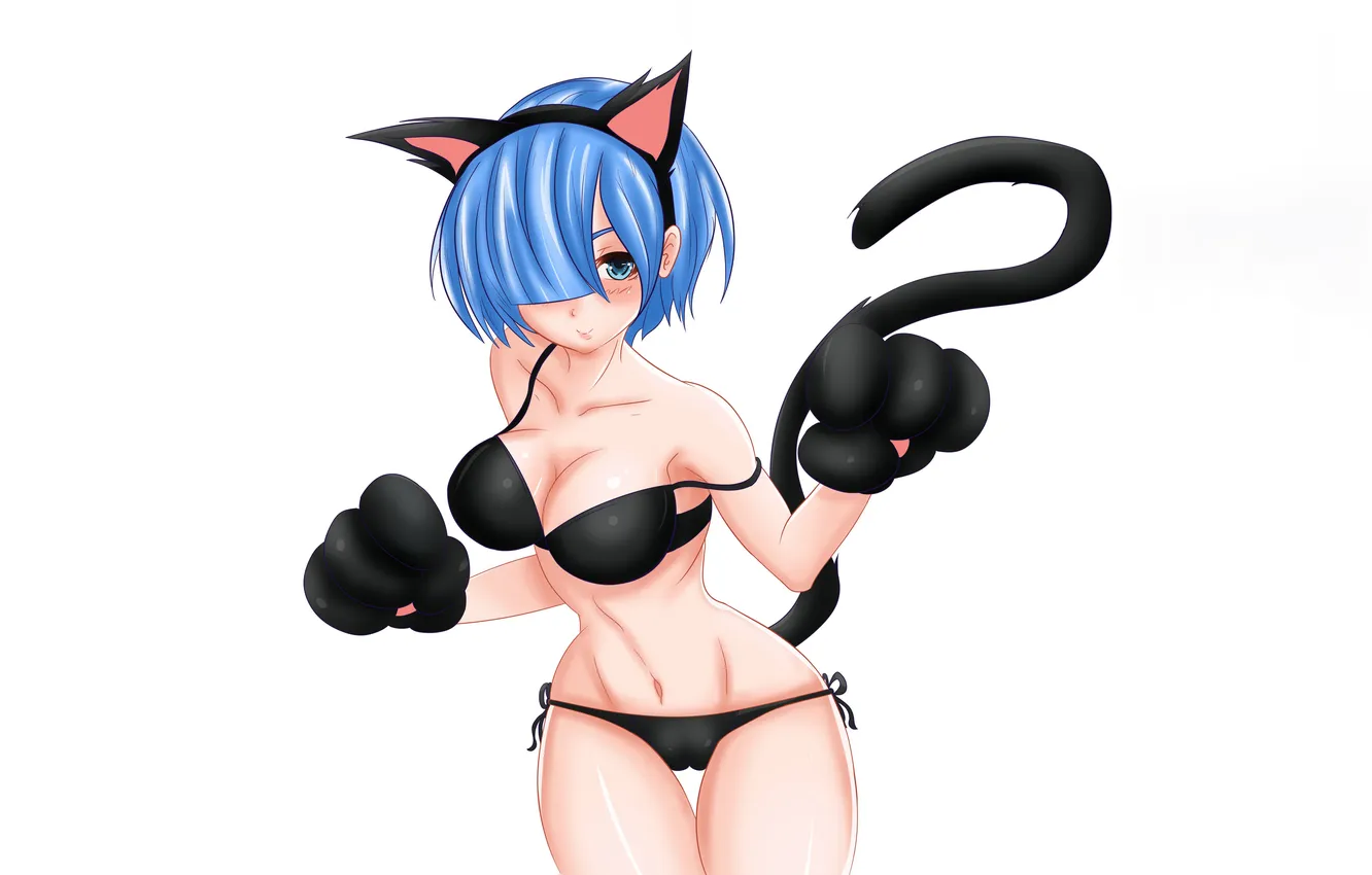 Фото обои girl, sexy, lingerie, bra, cleavage, panties, long hair, boobs