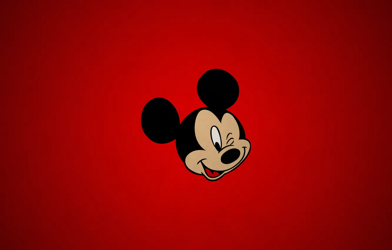 Фото обои simple, red, texture, cartoon, disney, paper, Mickey, mouse