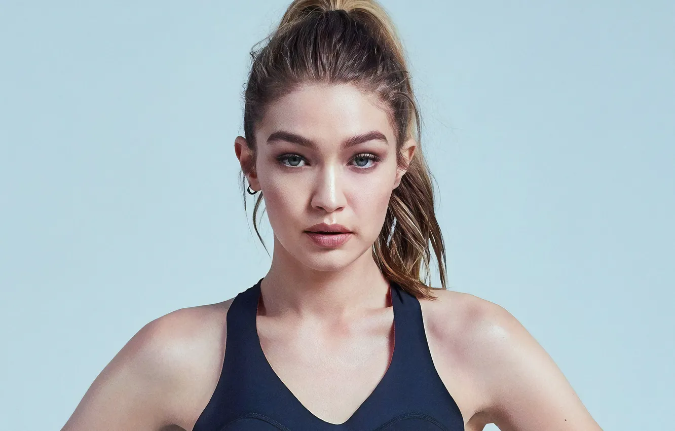 Фото обои взгляд, девушка, лицо, фото, фон, модель, портрет, Gigi Hadid