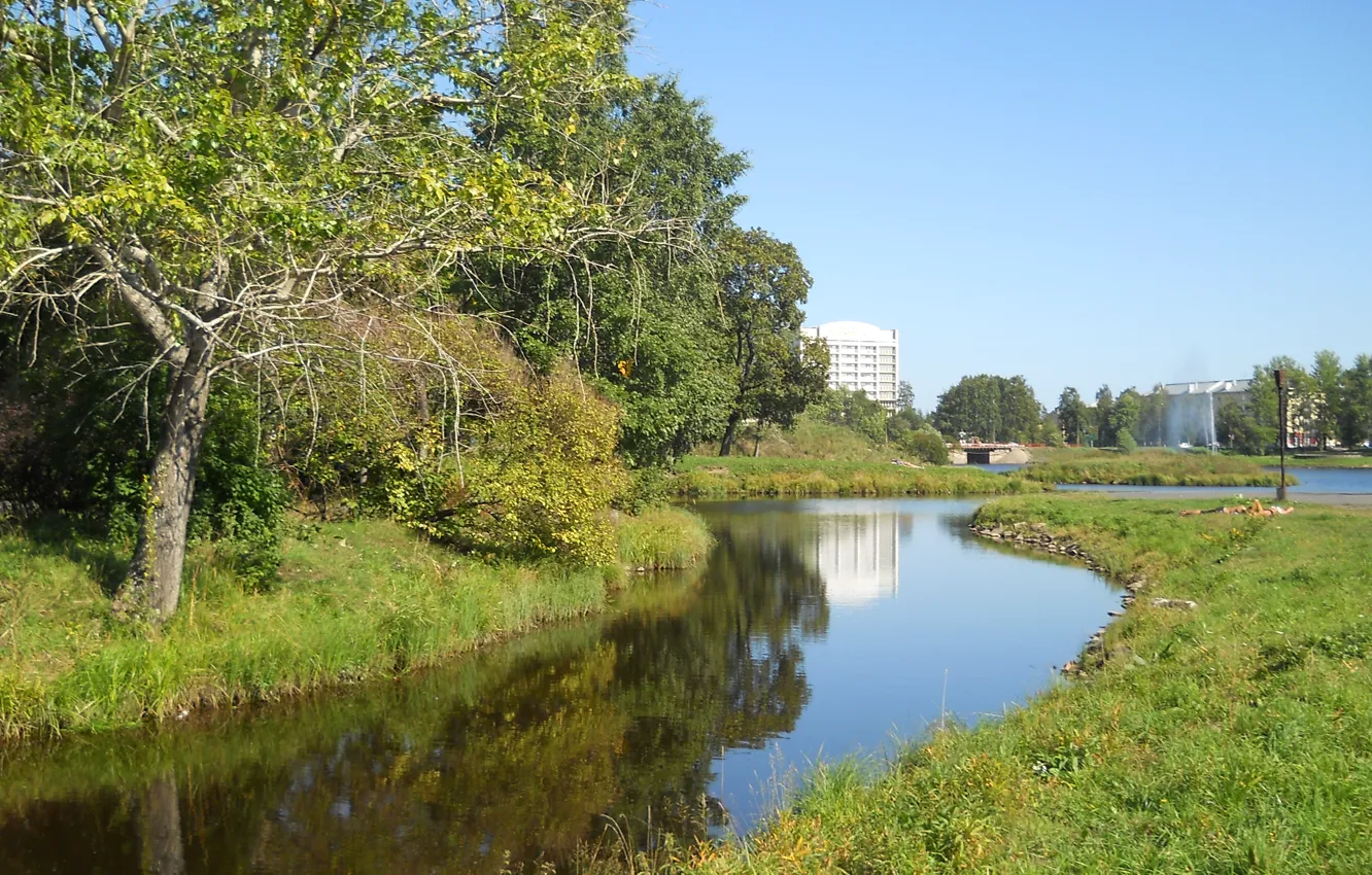 Фото обои лето, Петрозаводск, река Лососинка
