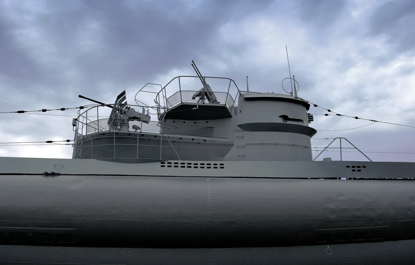 Фото обои подводная лодка, немецкая, типа, времён, Второй мировой войны, средняя, U-995, VIIC/41