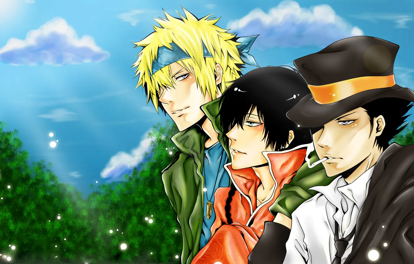 Фото обои art, katekyo hitman reborn!, fong, arcobaleno, reborn, colonello