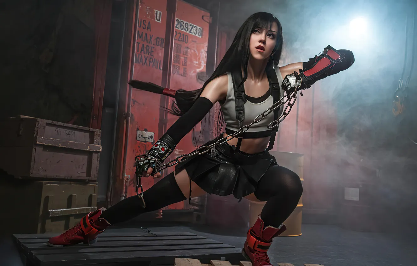 Фото обои final fantasy, cosplay, remake, tifa