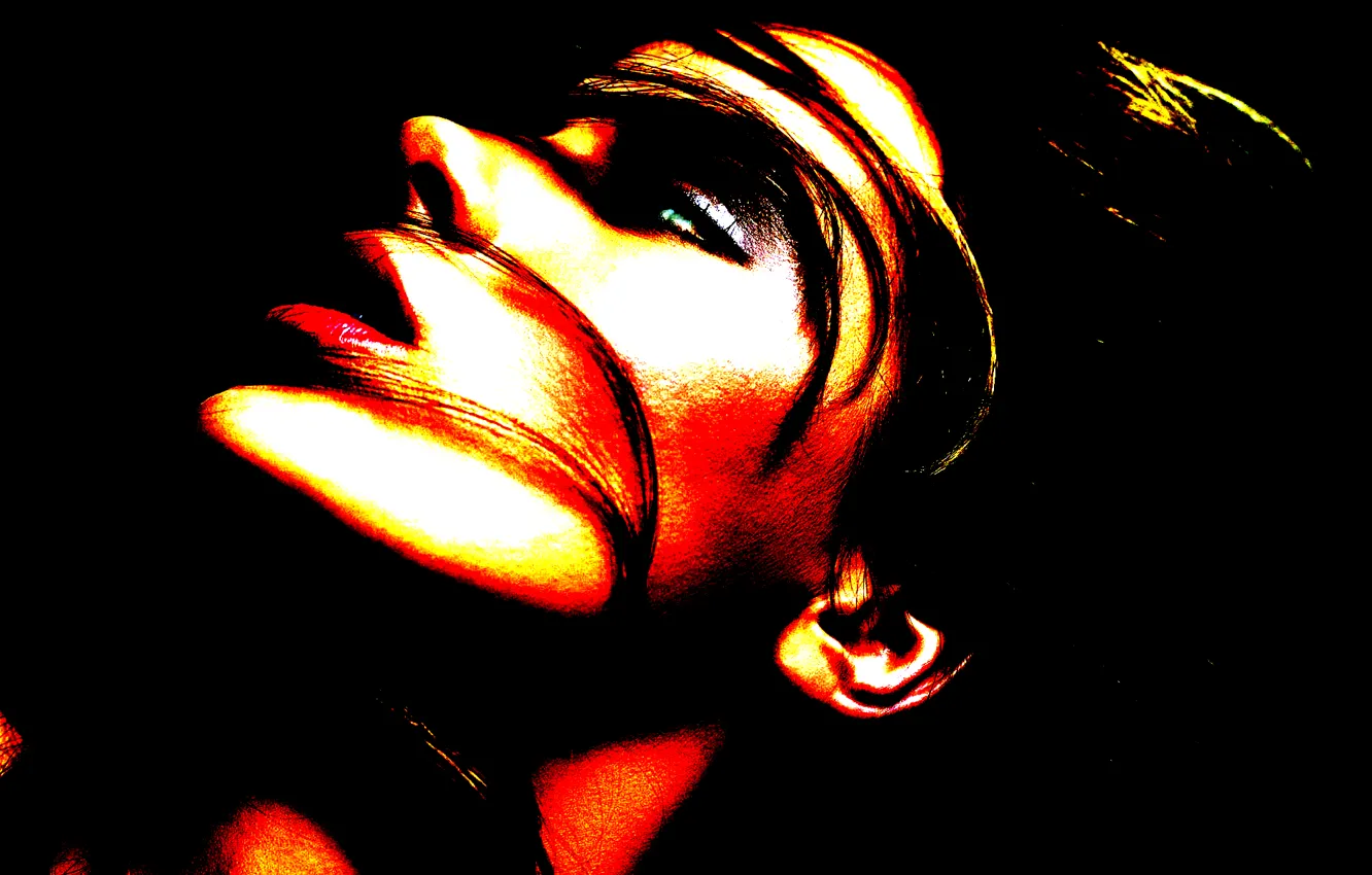 Фото обои девушка, фон, губы, girl, lips