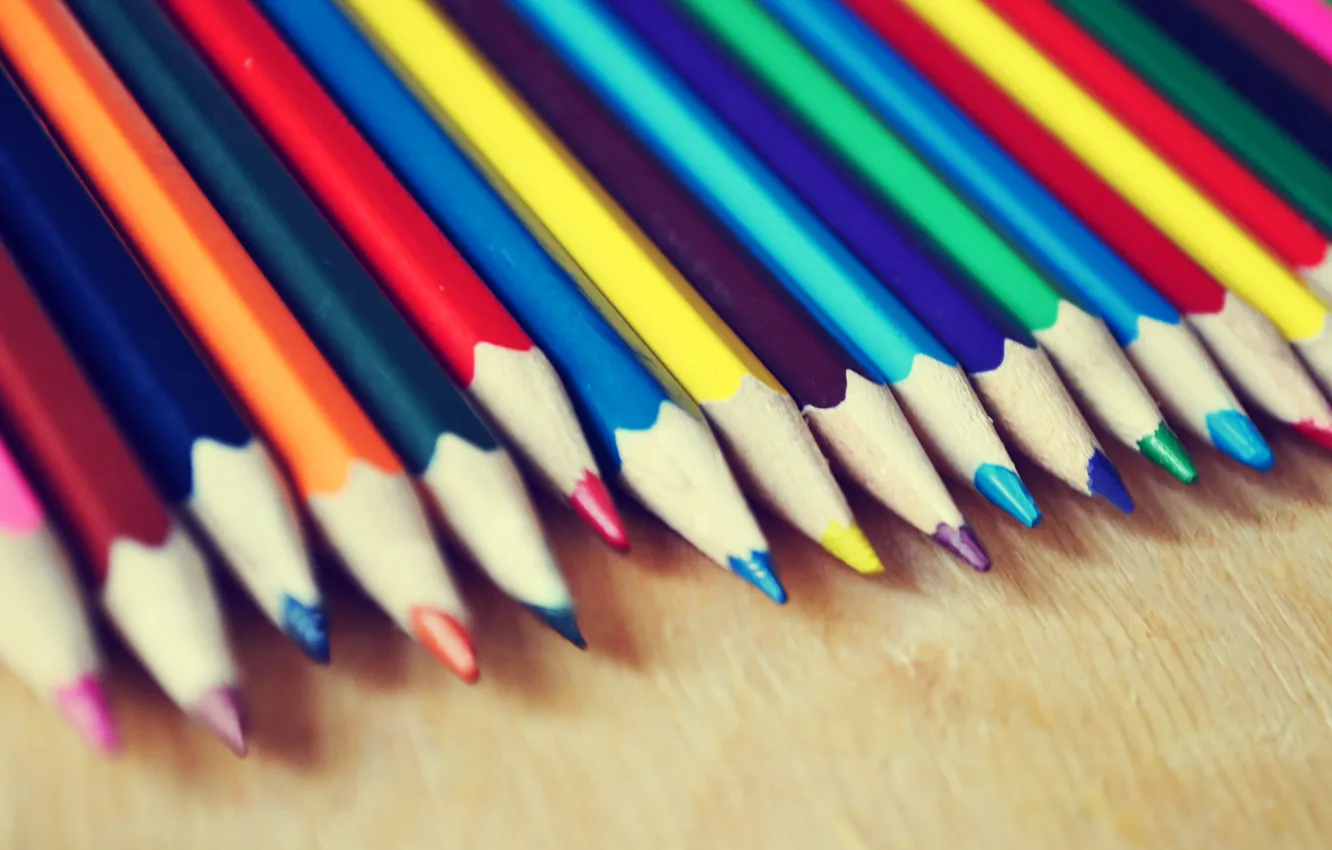 Фото обои обои, настроения, цветные, радуга, карандаши