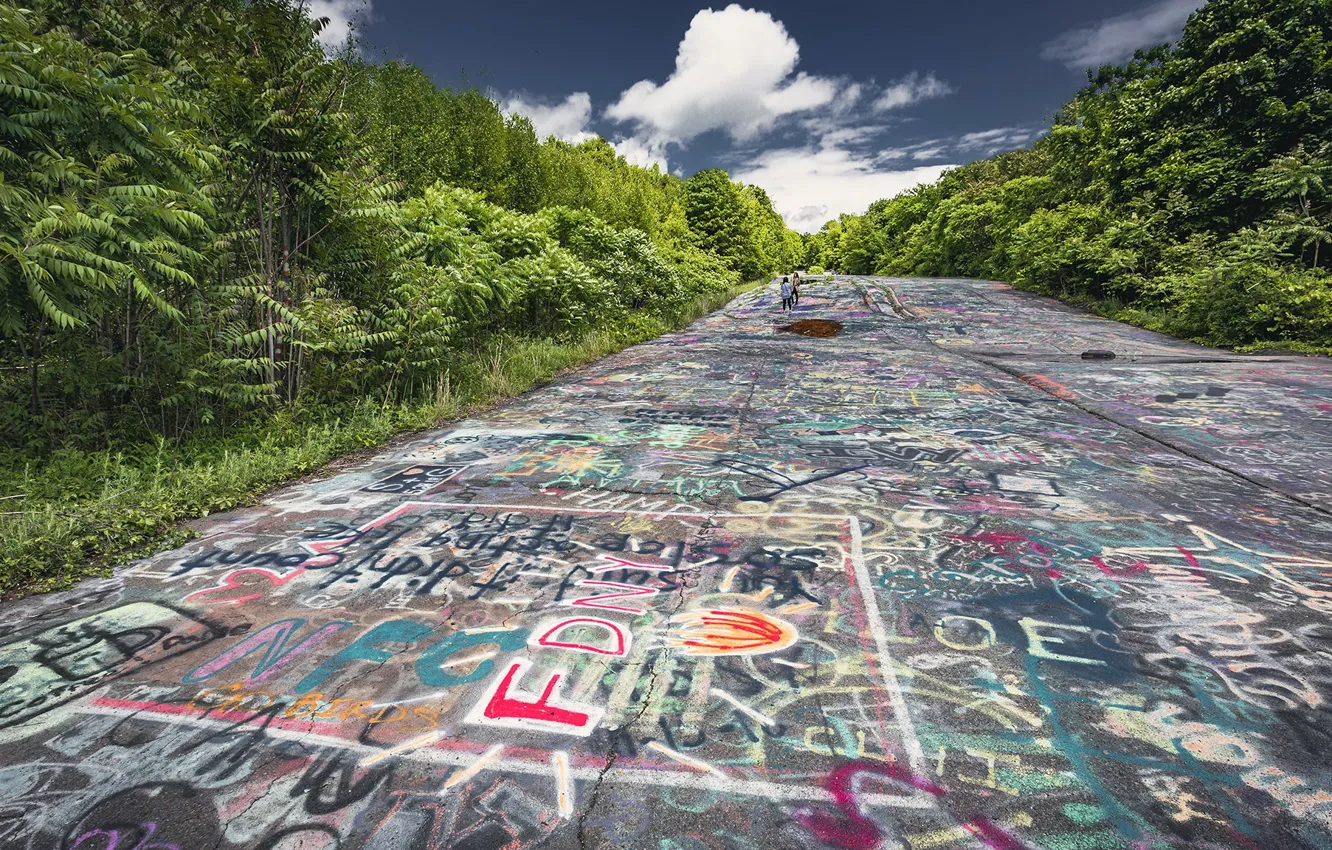 Фото обои Graffiti, Pennsylvania, Highway