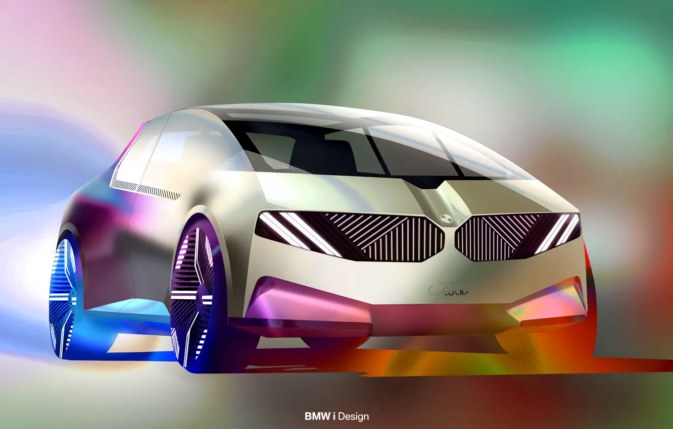Фото обои Concept, BMW, Концепт, 2021, BMW i Vision Circular, Compact EV, Городской автомобиль будущего, Компактный электромобиль