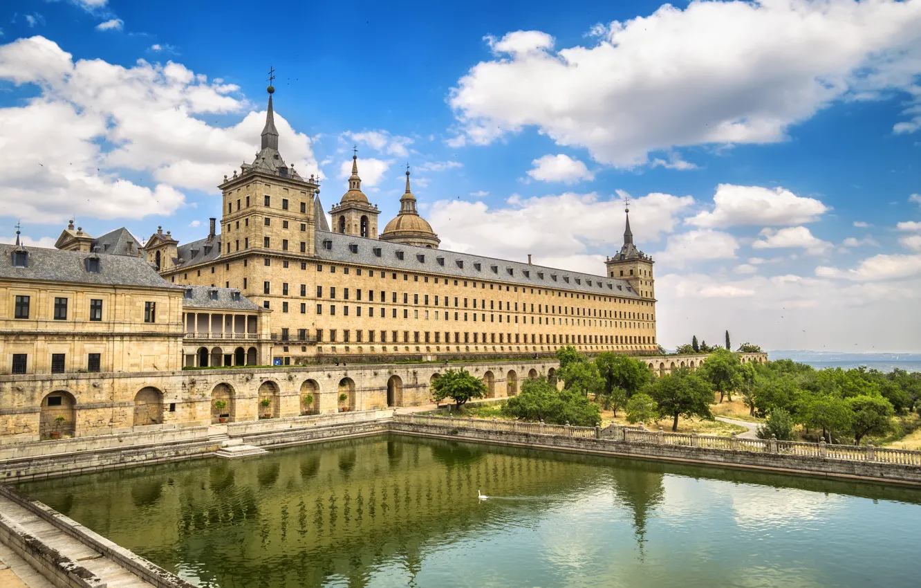 Фото обои Испания, монастырь, дворец, Мадрид, Эскориал