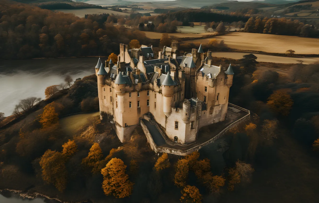 Фото обои осень, пейзаж, замок, архитектура, landscape, beautiful, autumn, castle