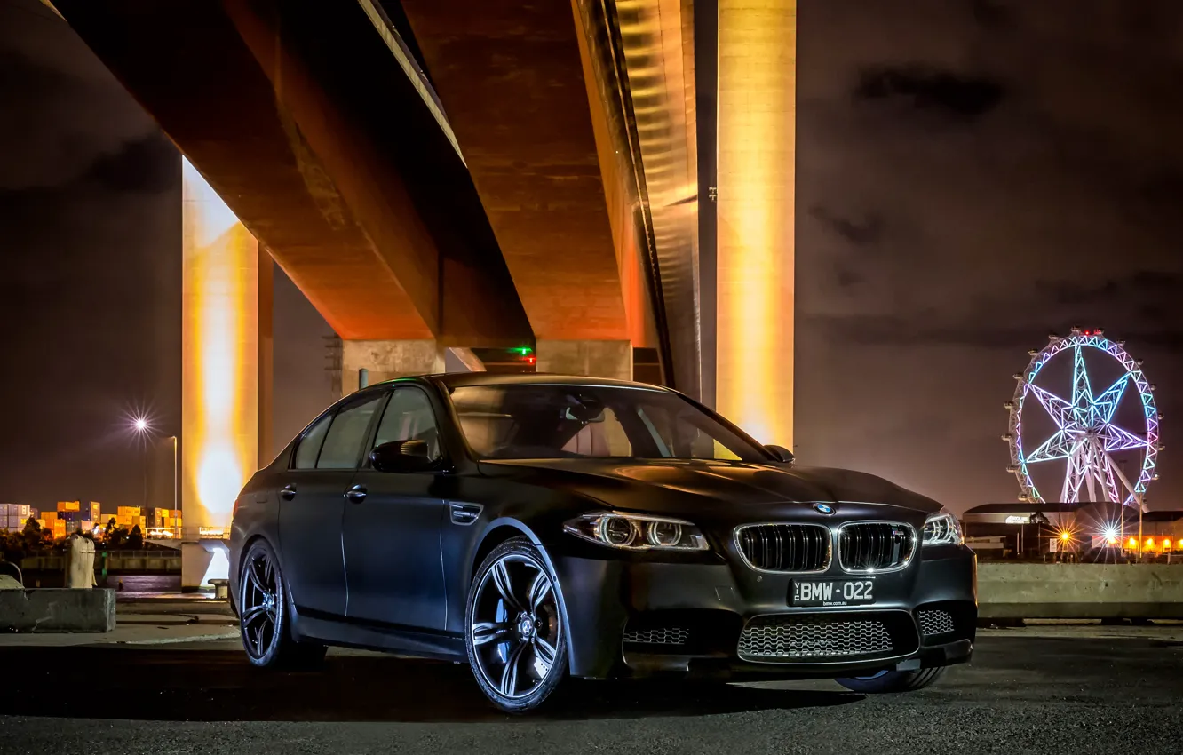 Фото обои черный, бмв, BMW, Sedan, 2015