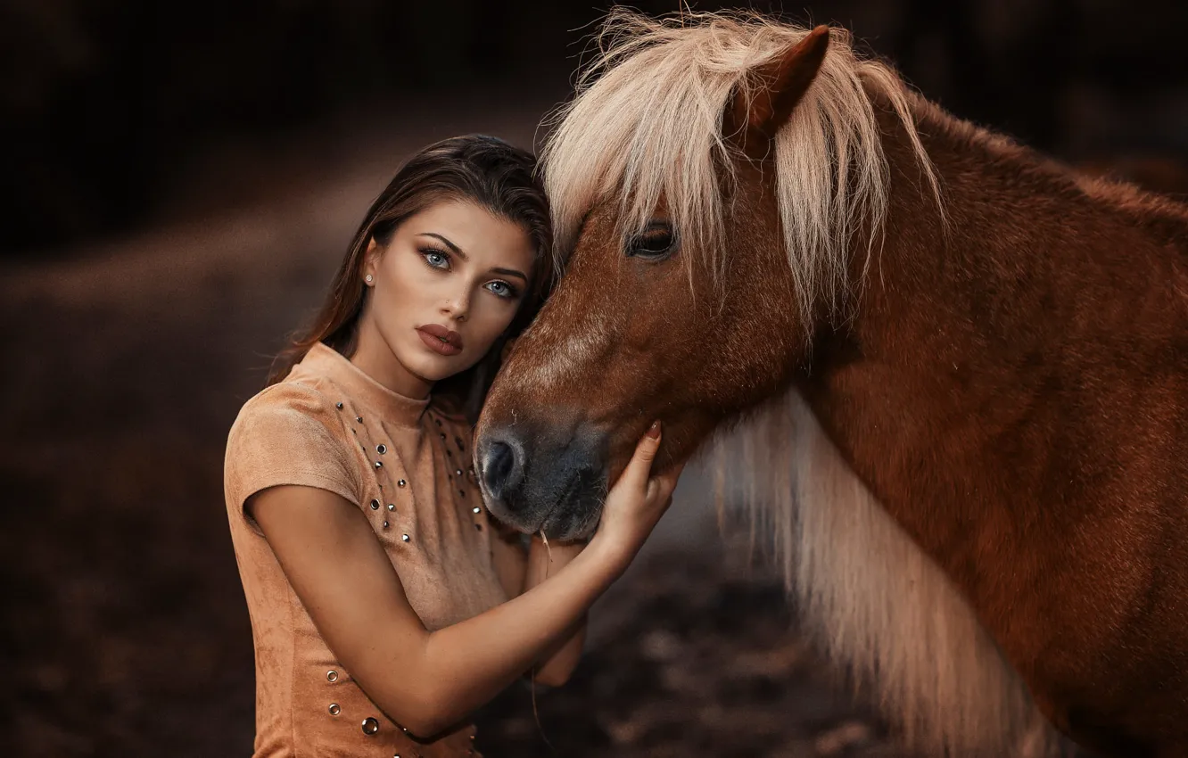 Фото обои макияж, губки, лошадка, Alessandro Di Cicco, The Pony