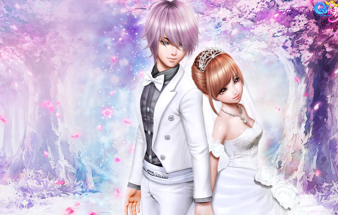 Фото обои весна, арт, двое