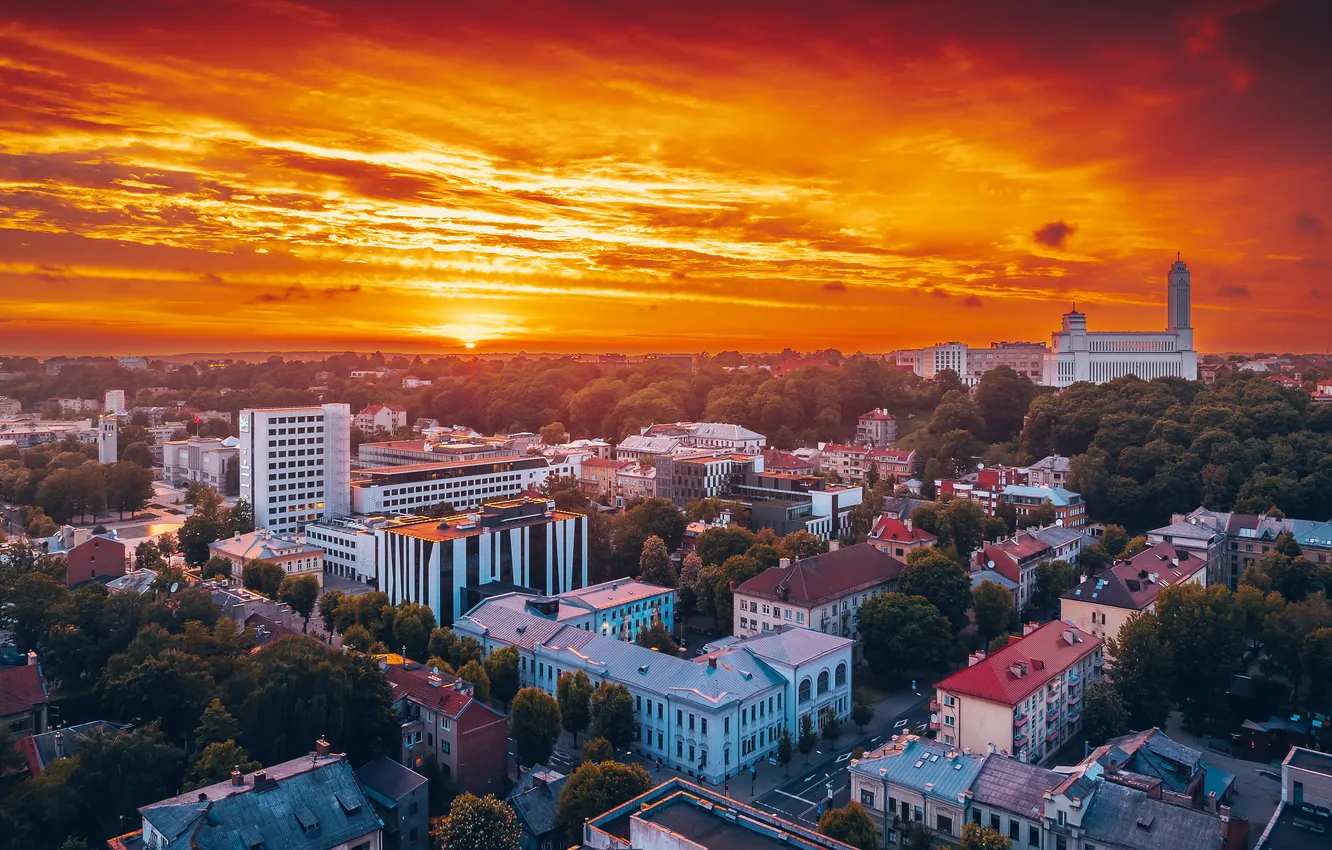 Фото обои Lietuva, Kaunas, saulėlydis