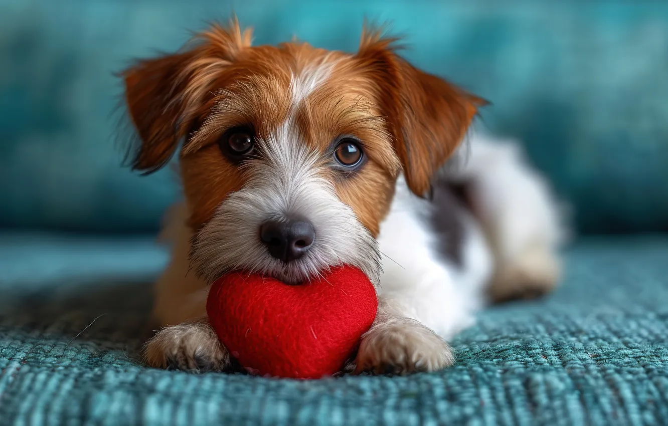 Фото обои сердце, собака, милый, щенок, puppy, heart, dog, lovely