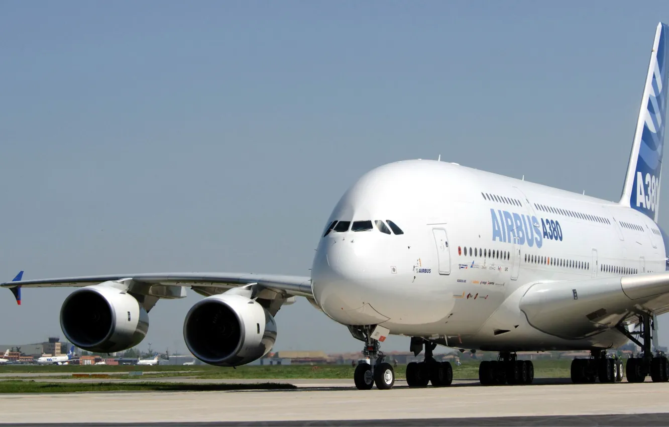 Фото обои самолет, гигант, airbus, A380