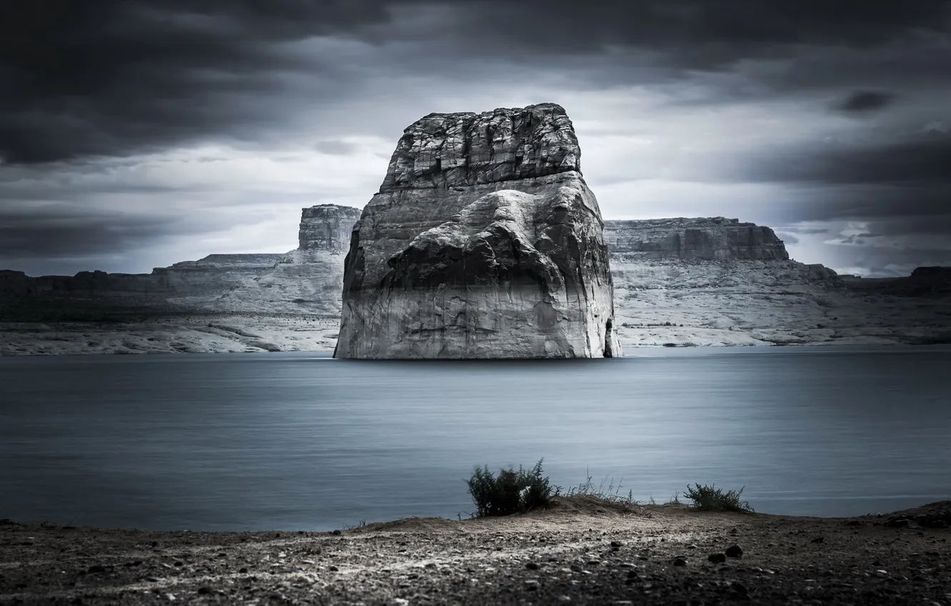 Фото обои море, пейзаж, горы