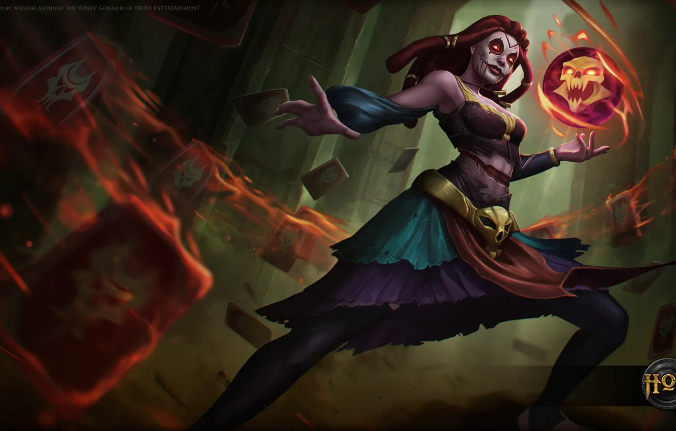 Фото обои moba, Heroes of Newerth, магия, арт, art, girl, рисунок, warlock