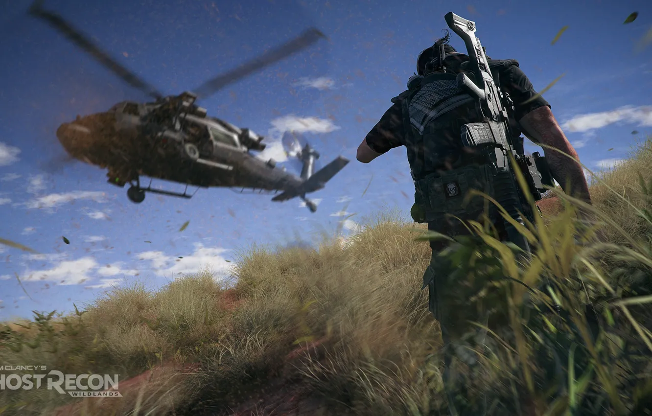 Фото обои оружие, вертолёт, ghost recon wildlands, tom clansys