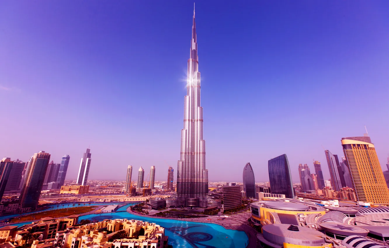Фото обои город, башня, дубаи, 163 этажа, Бурдж-Халифа, 828 метра